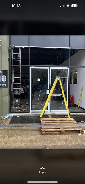Completed commercial shopfront installation by Shopfronts and Shutters UK