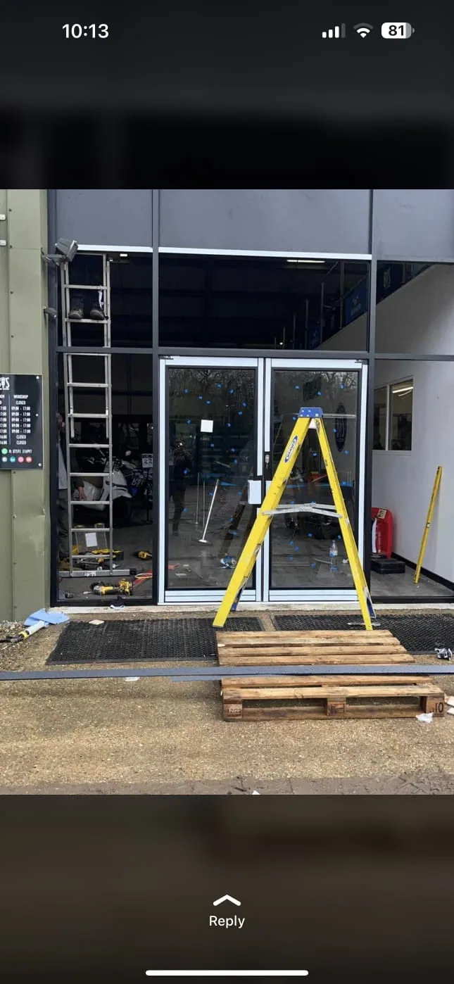 Completed commercial shopfront installation by Shopfronts and Shutters UK